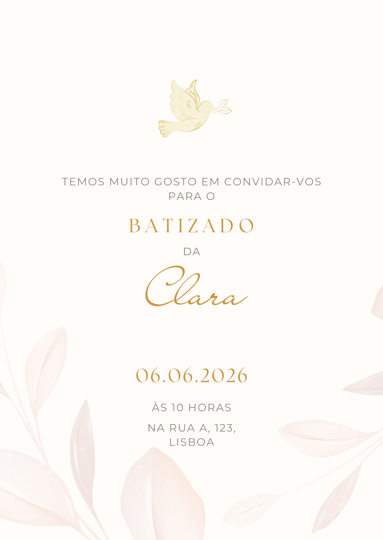 Soft Pink Baptism Invitation - Template