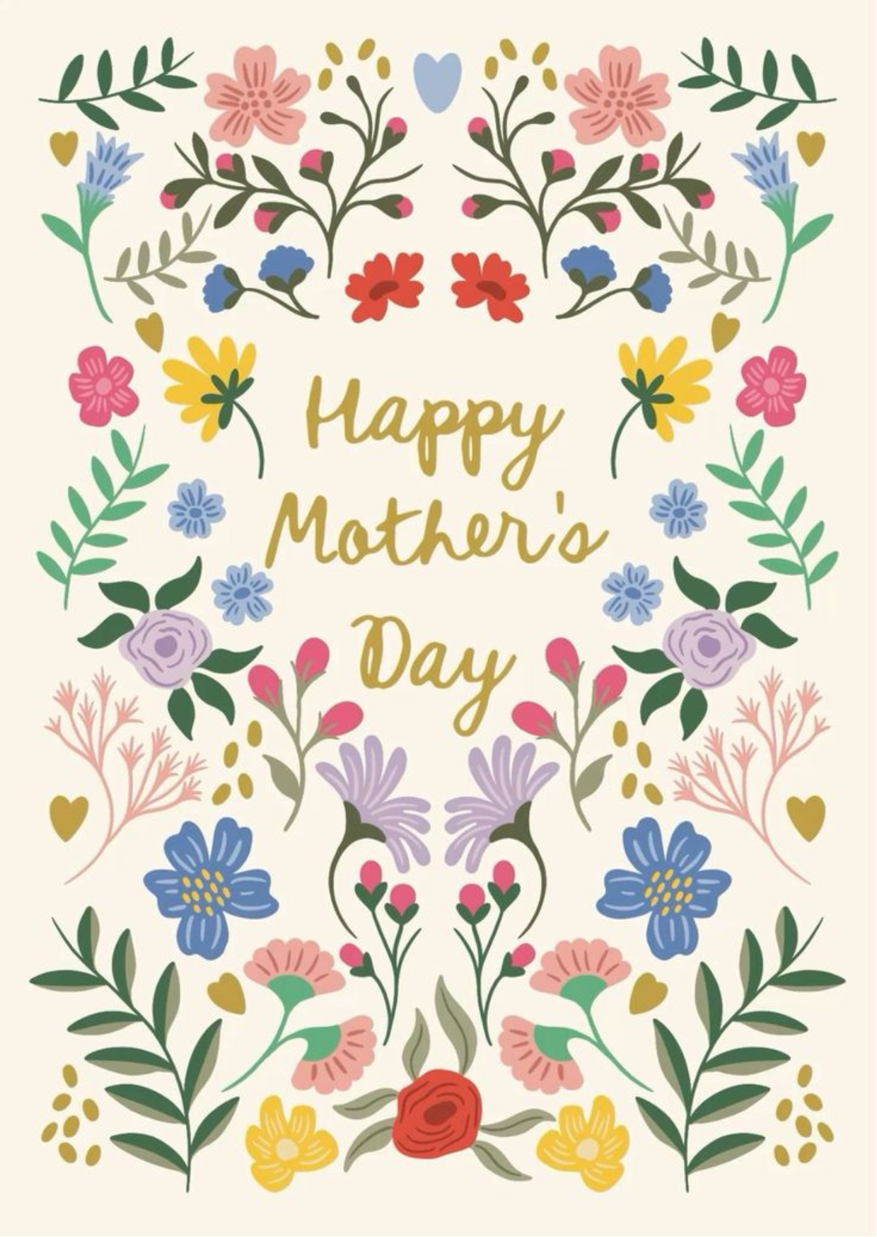 “Happy Mother’s Day” Floral Postcard - Colorful Fun Printable Card